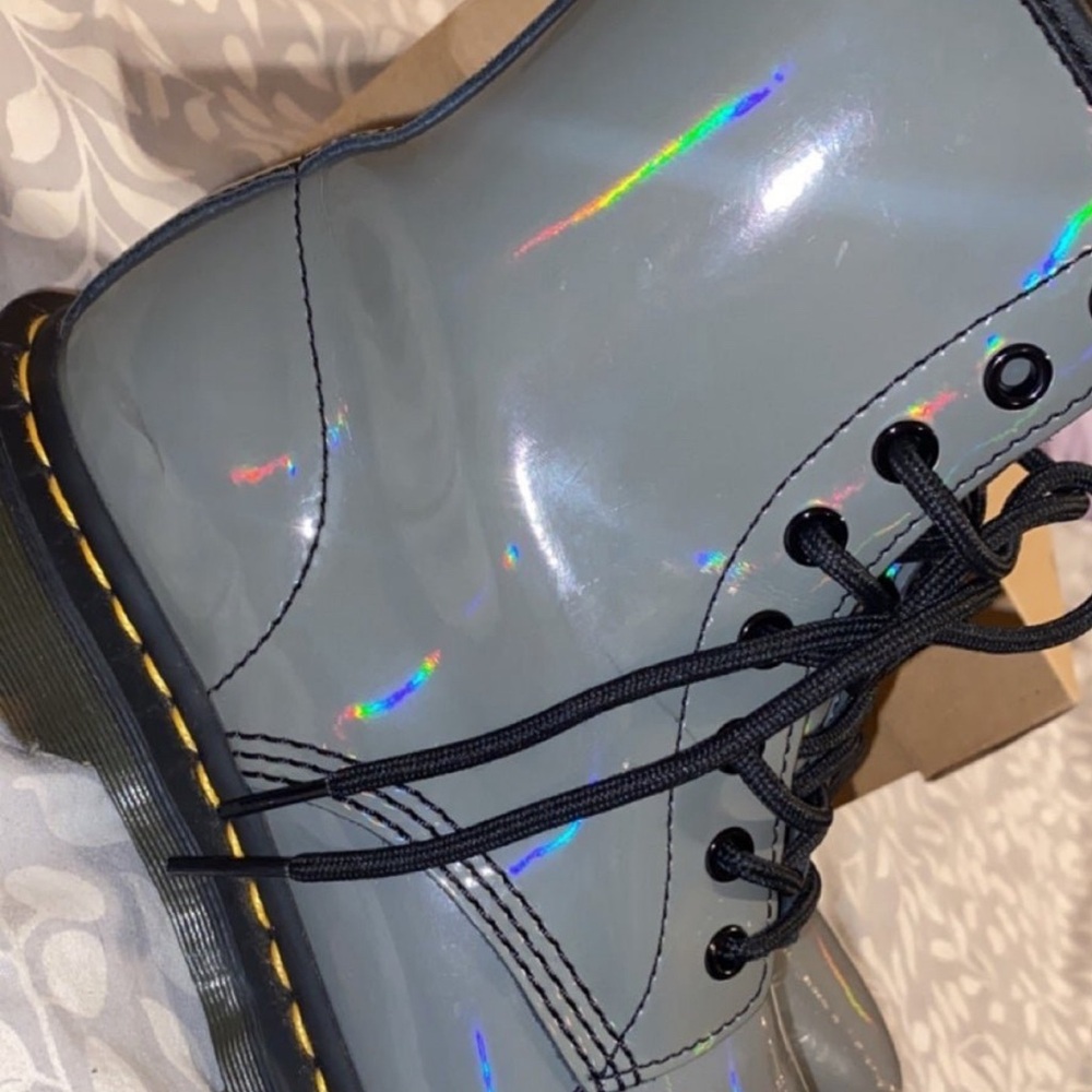 RARE Holographic Grey Doc Martens